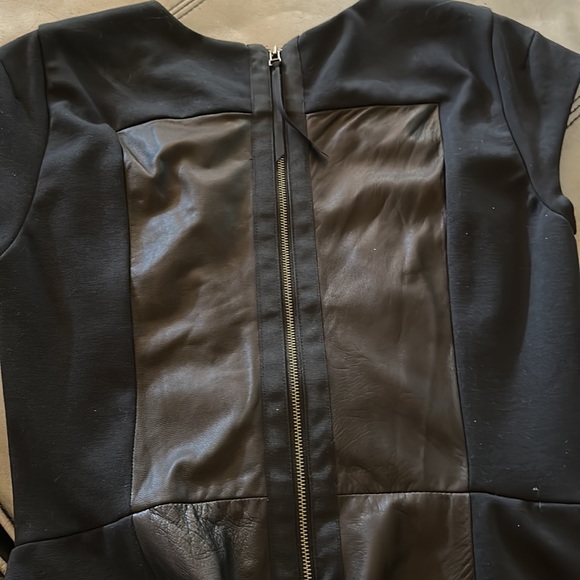 ❌SOLD❌Rebecca Taylor Lamb Leather Paneled Dress🖤🖤🖤 - Picture 12 of 14